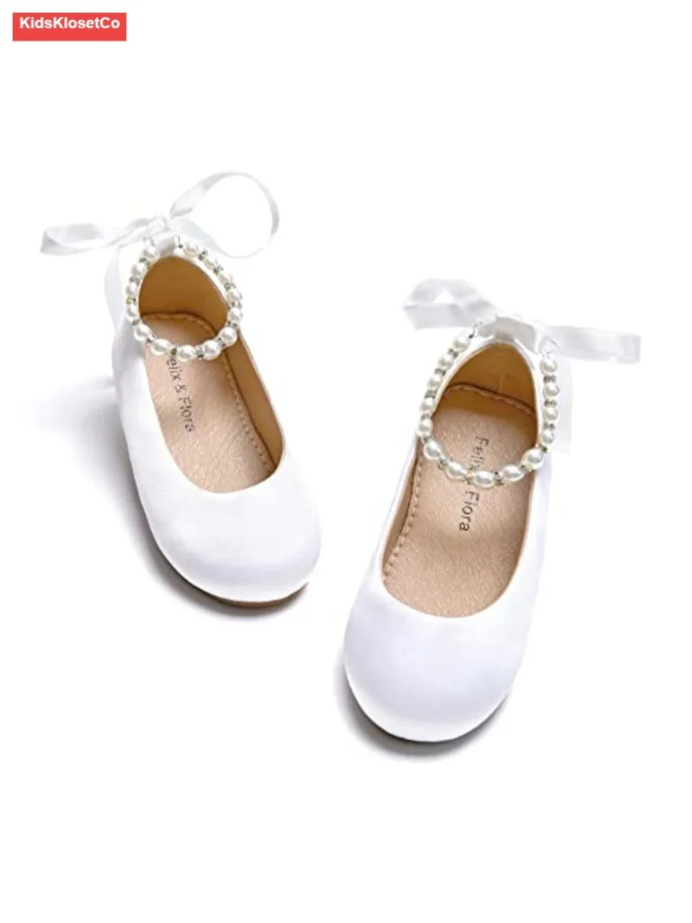 Girls Mary Jane Flats - Satin Ballet Dress Shoes with Cushioned Insole and